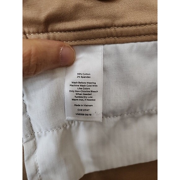 Talbots Wide Leg Chino Pants Womens 14W Brown Cotton Stretch - Picture 8 of 9